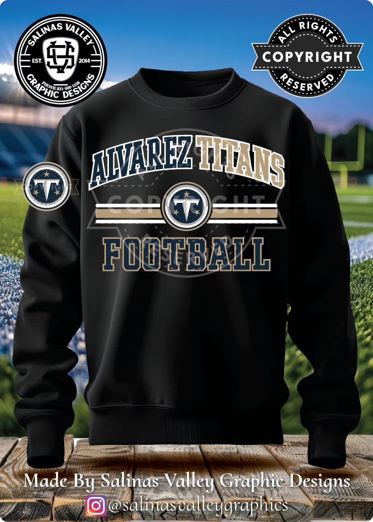 Titans Football Style 1 Black - Glitter