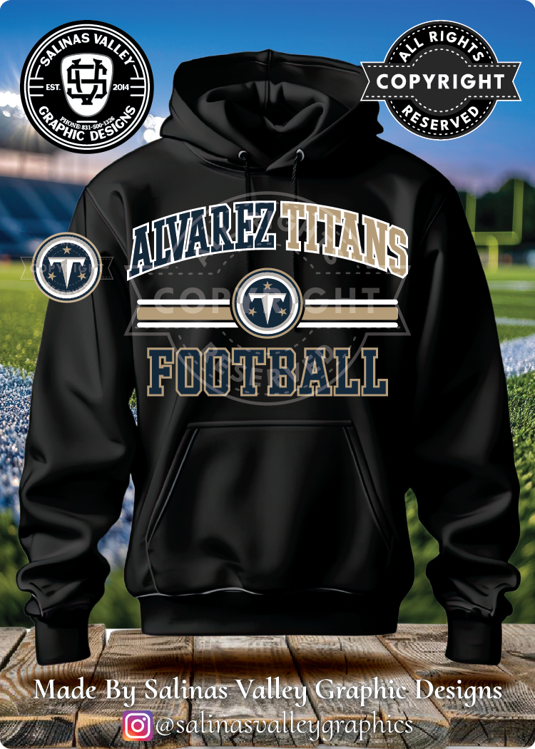 Titans Football Style 1 Black - Glitter