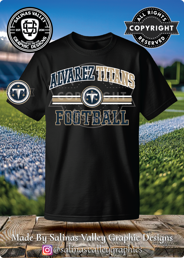 Titans Football Style 1 Black - Glitter