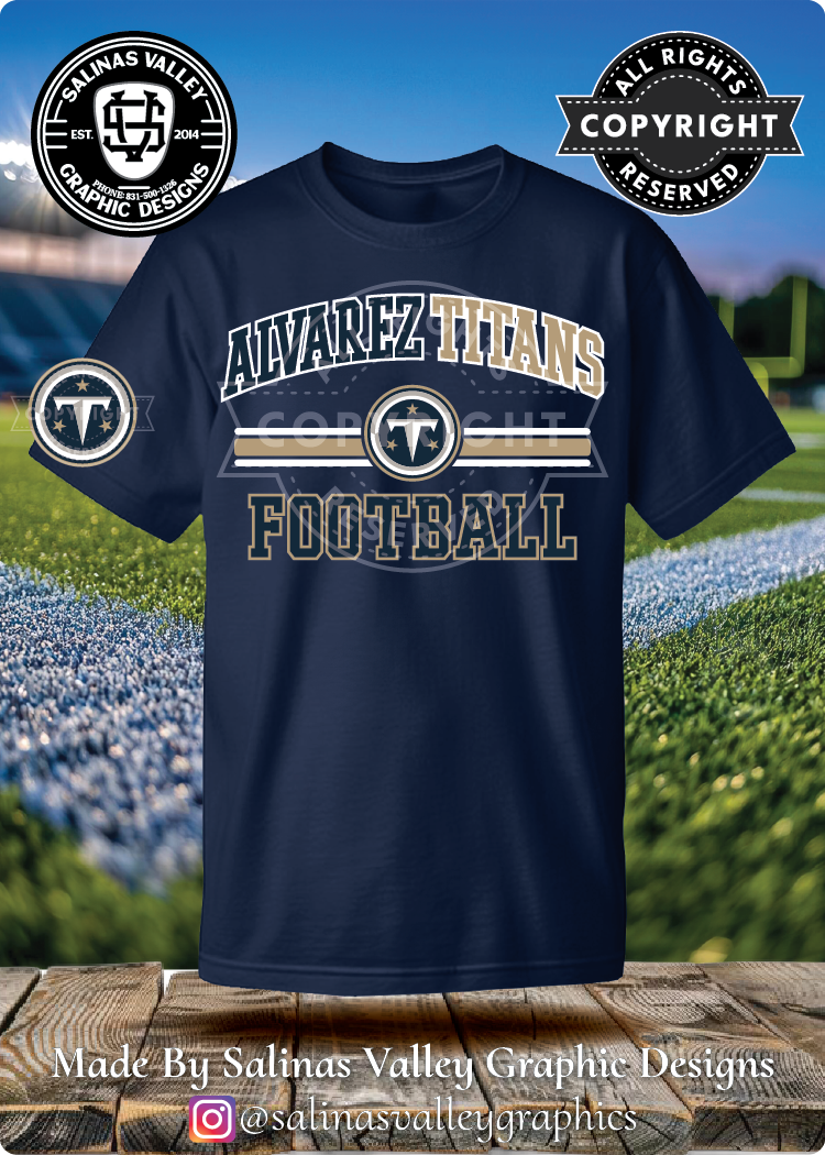 Titans Football Style 1 Navy - Glitter