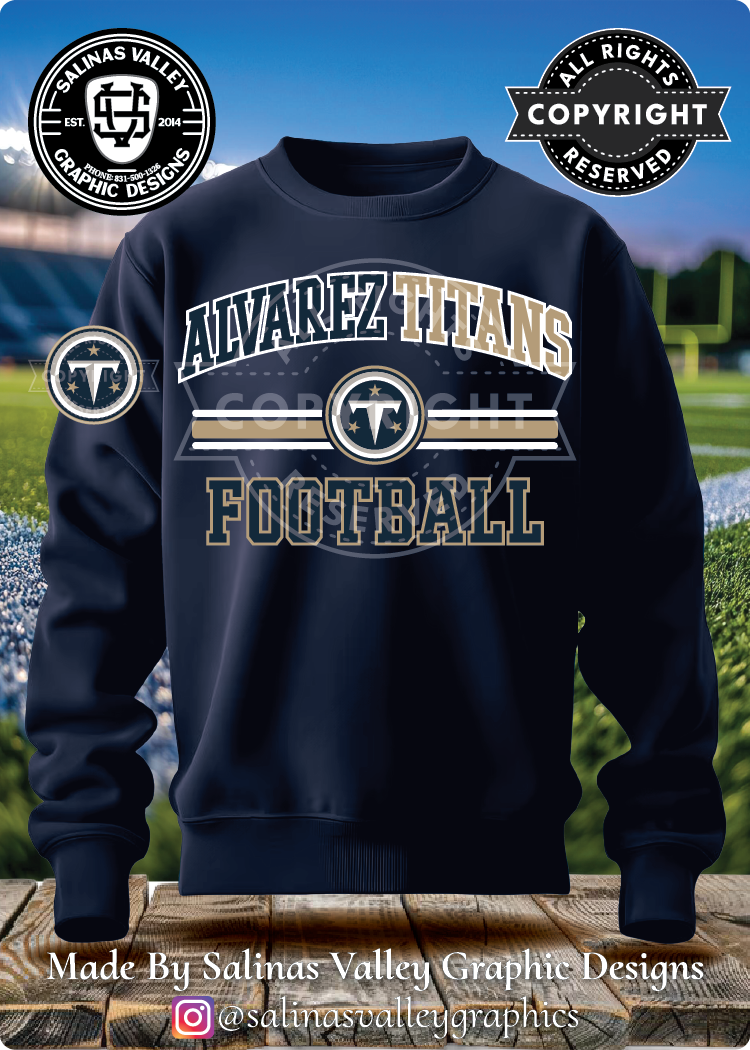 Titans Football Style 1 Navy - Glitter