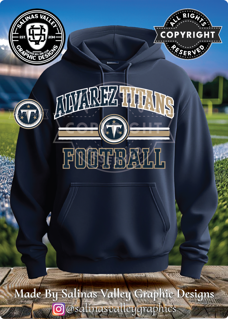 Titans Football Style 1 Navy - Glitter