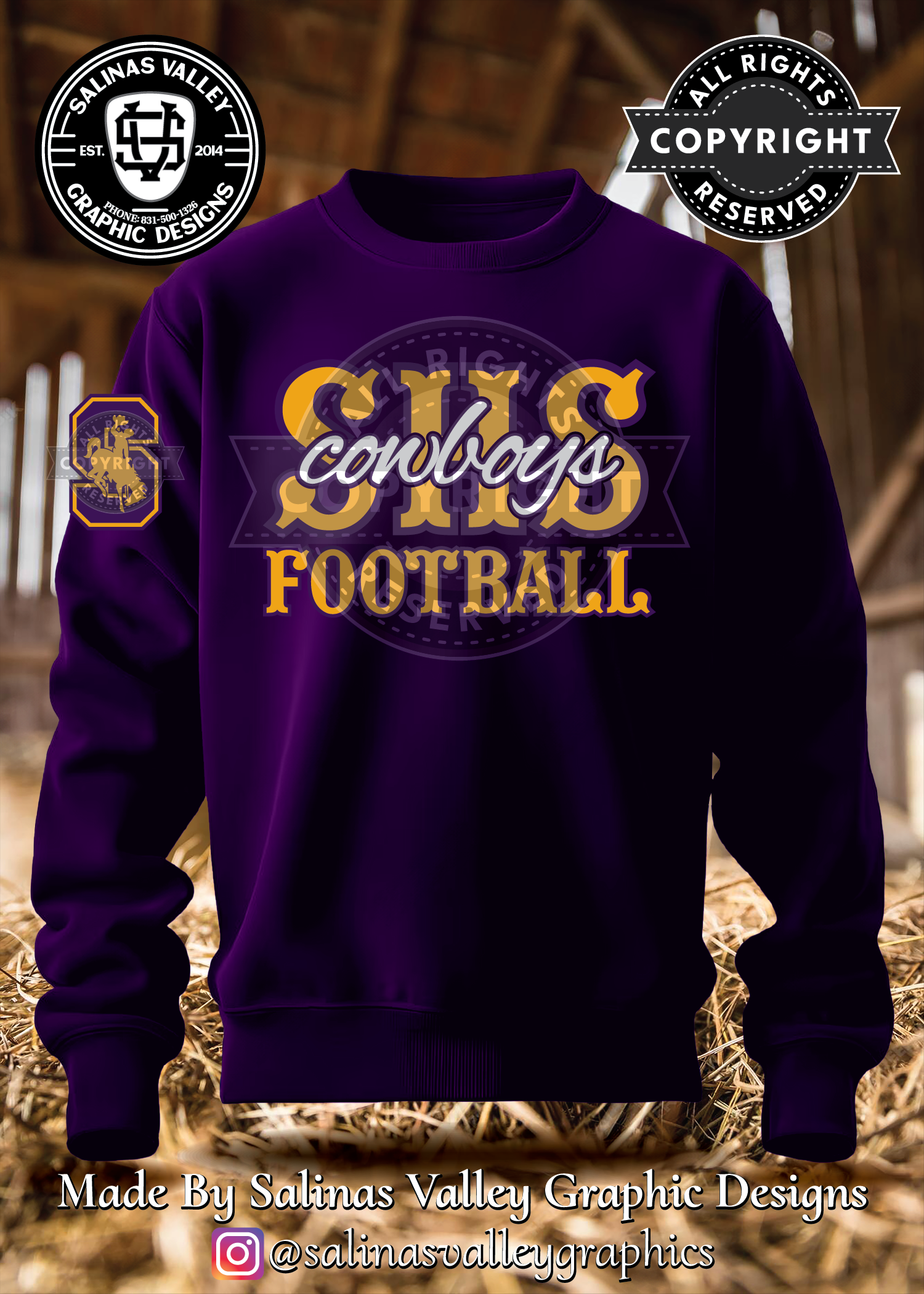 SHS Football Style 15 Purple - Glitter