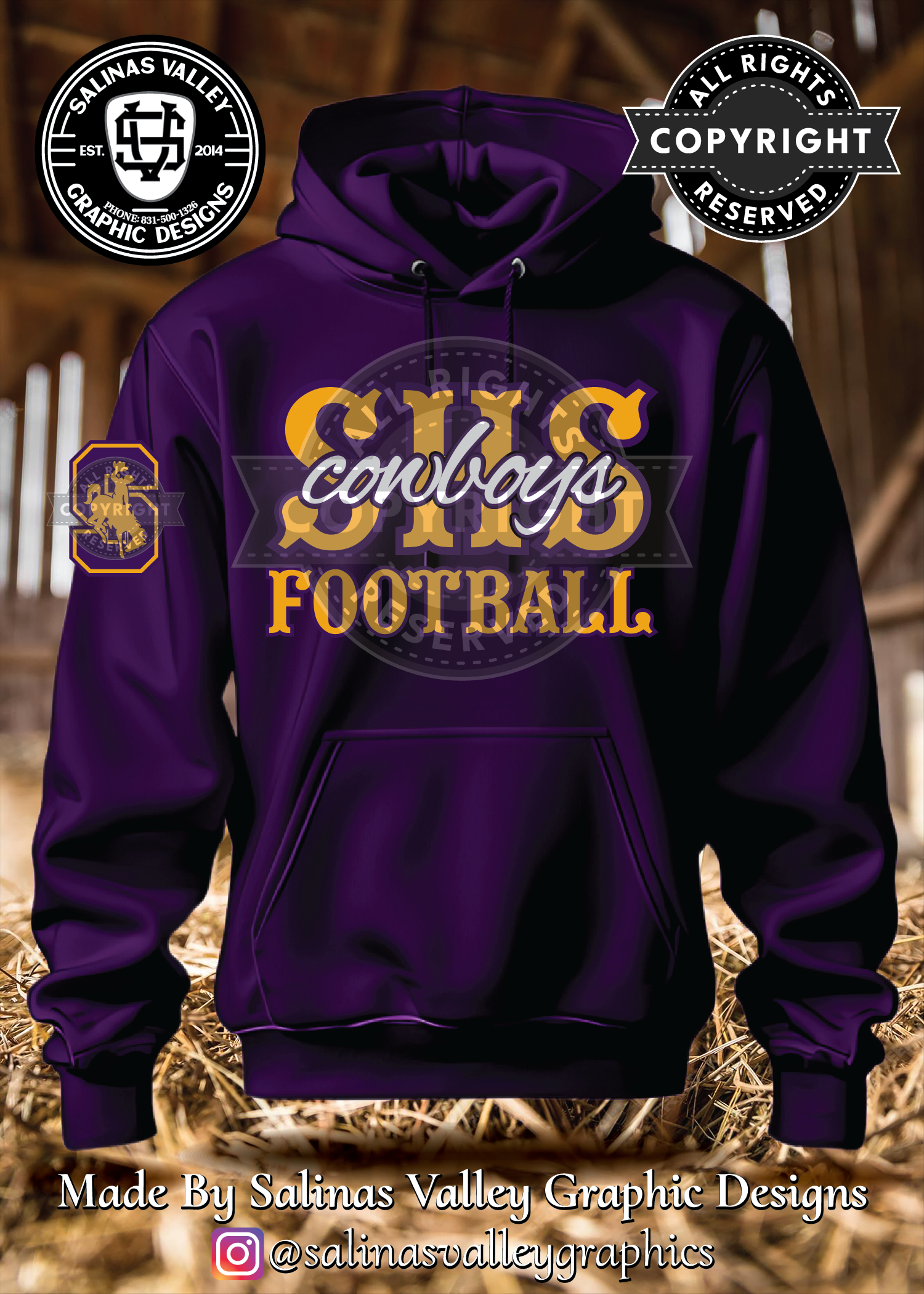 SHS Football Style 15 Purple - Glitter