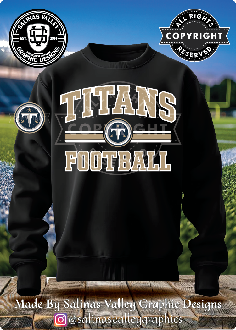 Titans Football Style 2 Black - Glitter