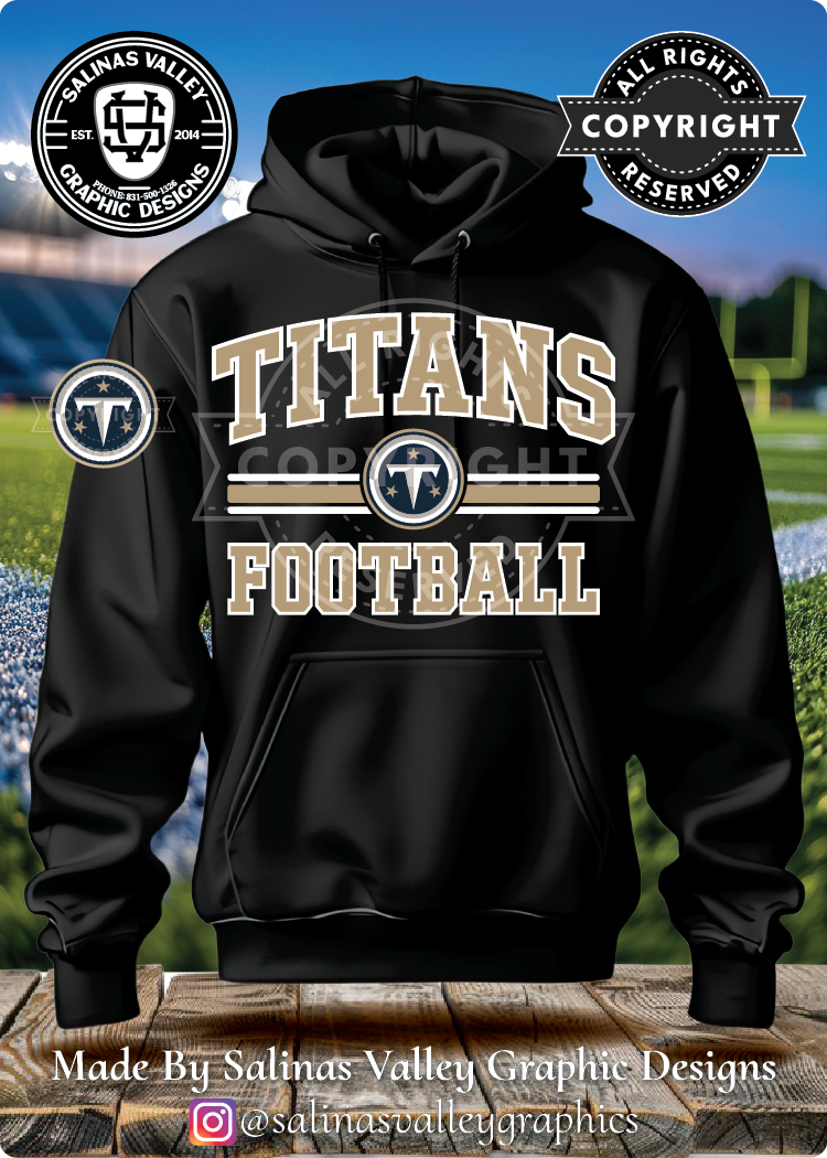 Titans Football Style 2 Black - Glitter