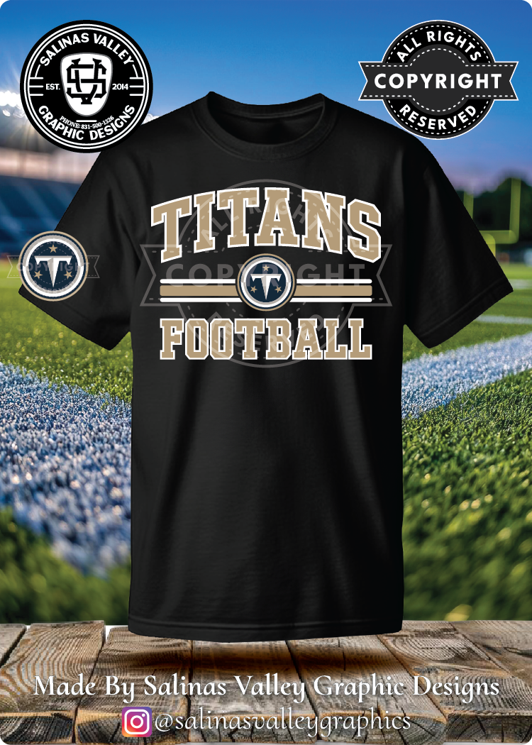 Titans Football Style 2 Black - Glitter