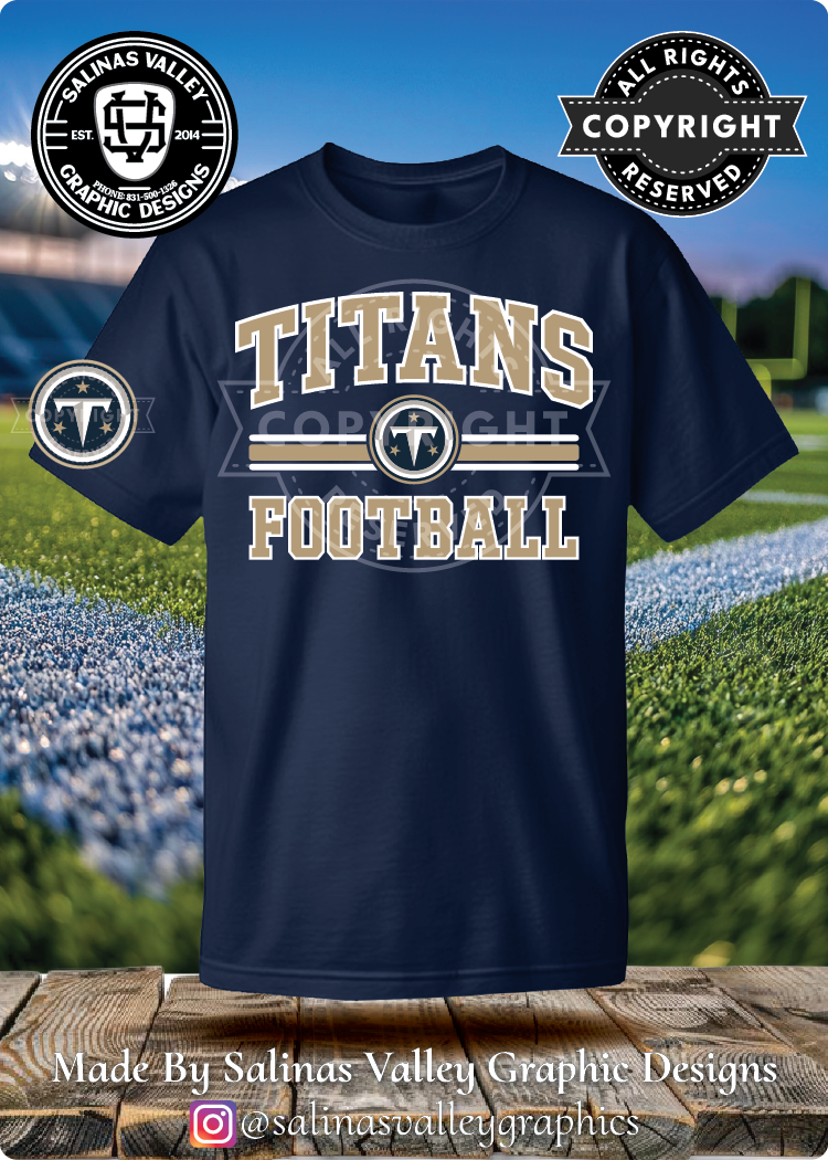 Titans Football Style 2 Navy - Glitter