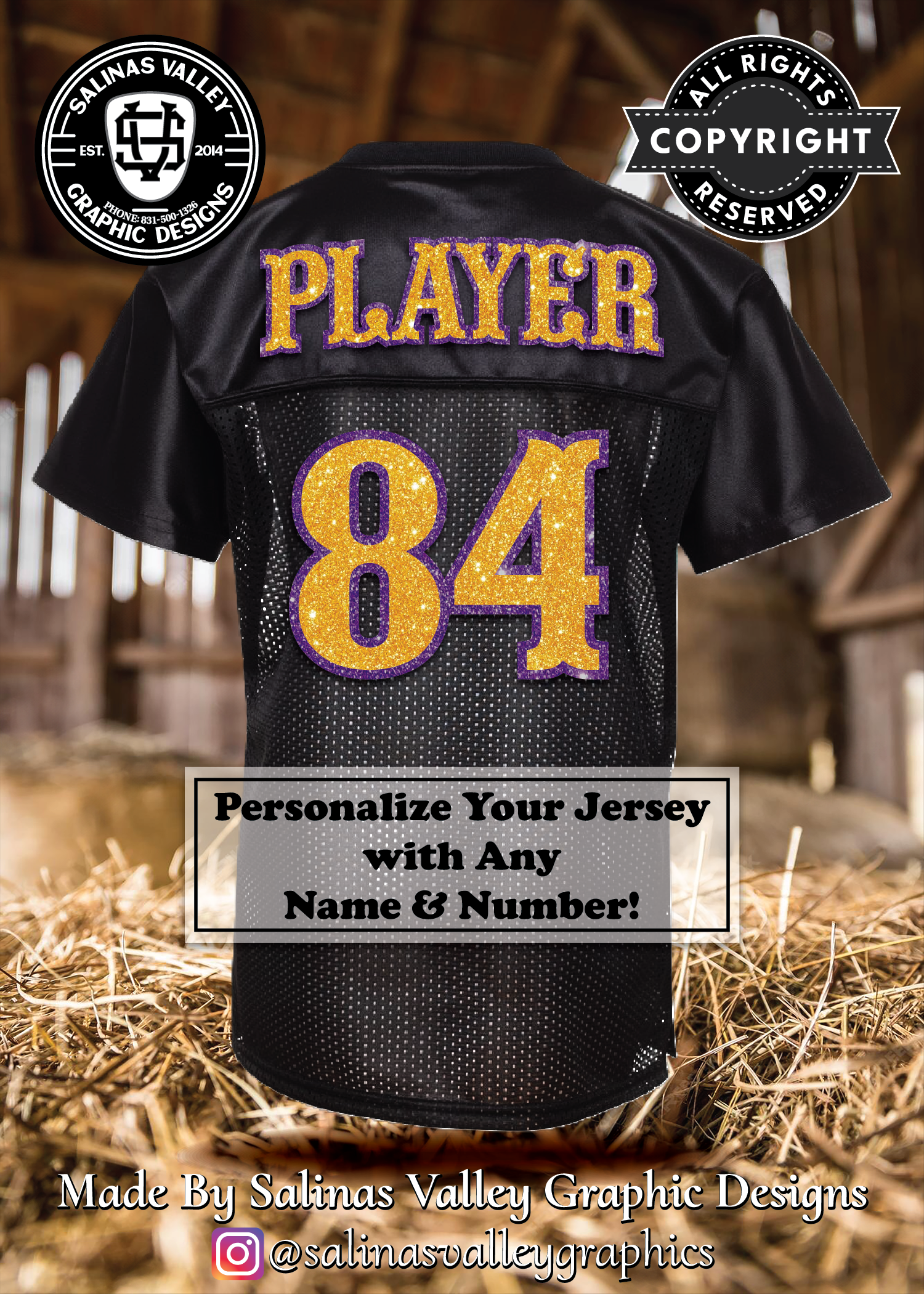 SHS Football Black Jersey - Glitter