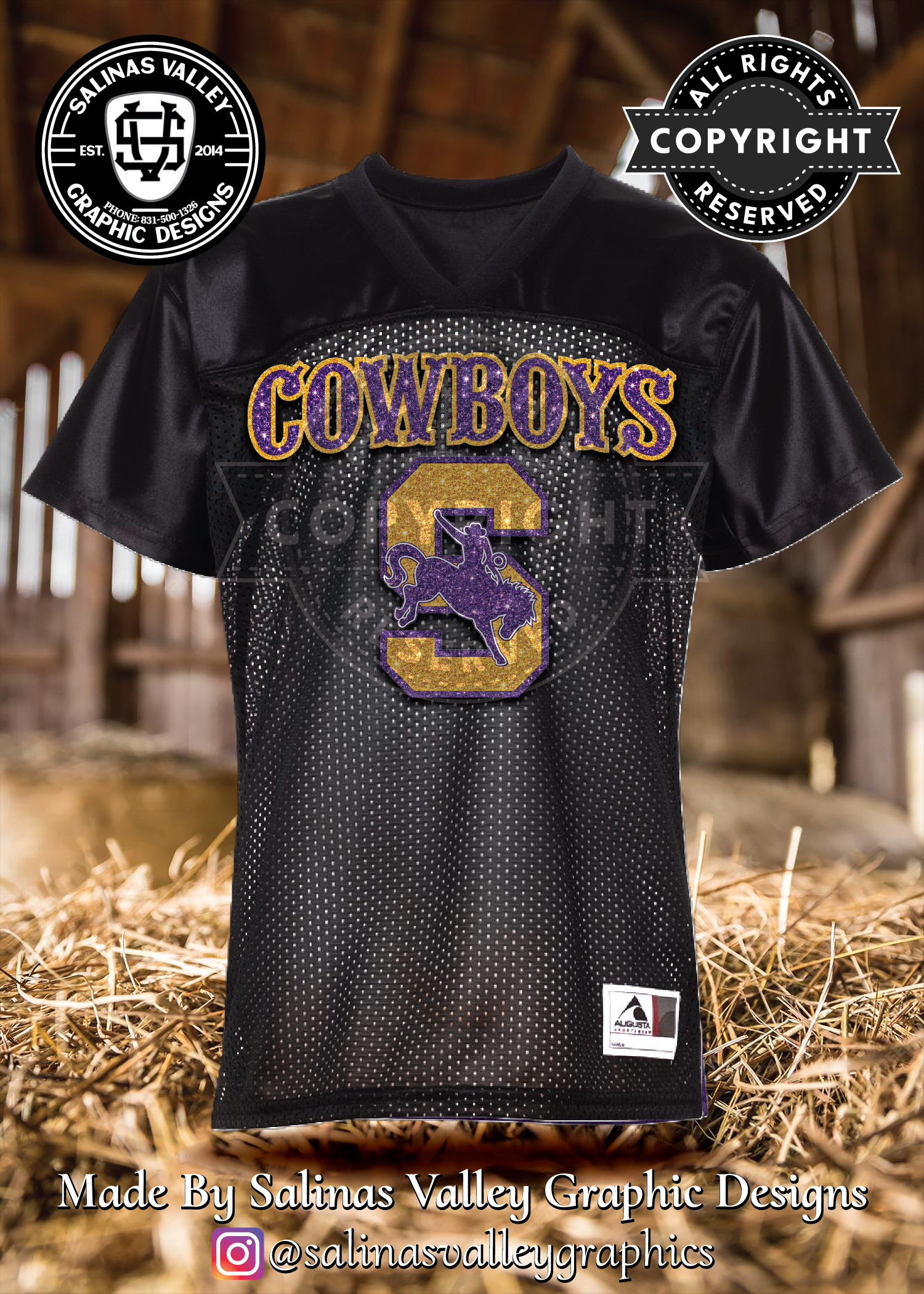 SHS Football Black Jersey - Glitter