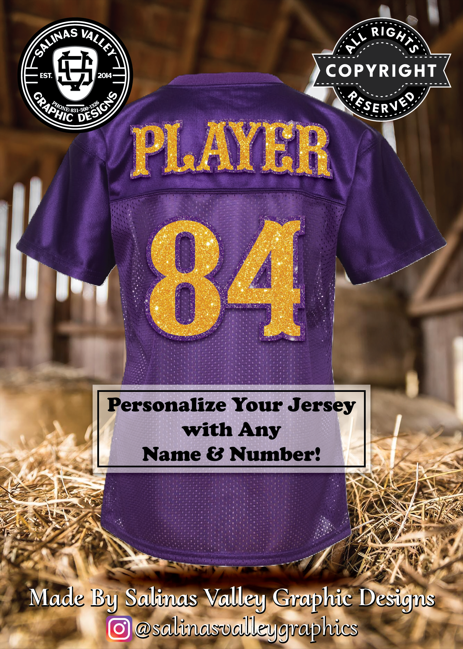 SHS Football Purple Jersey - Glitter