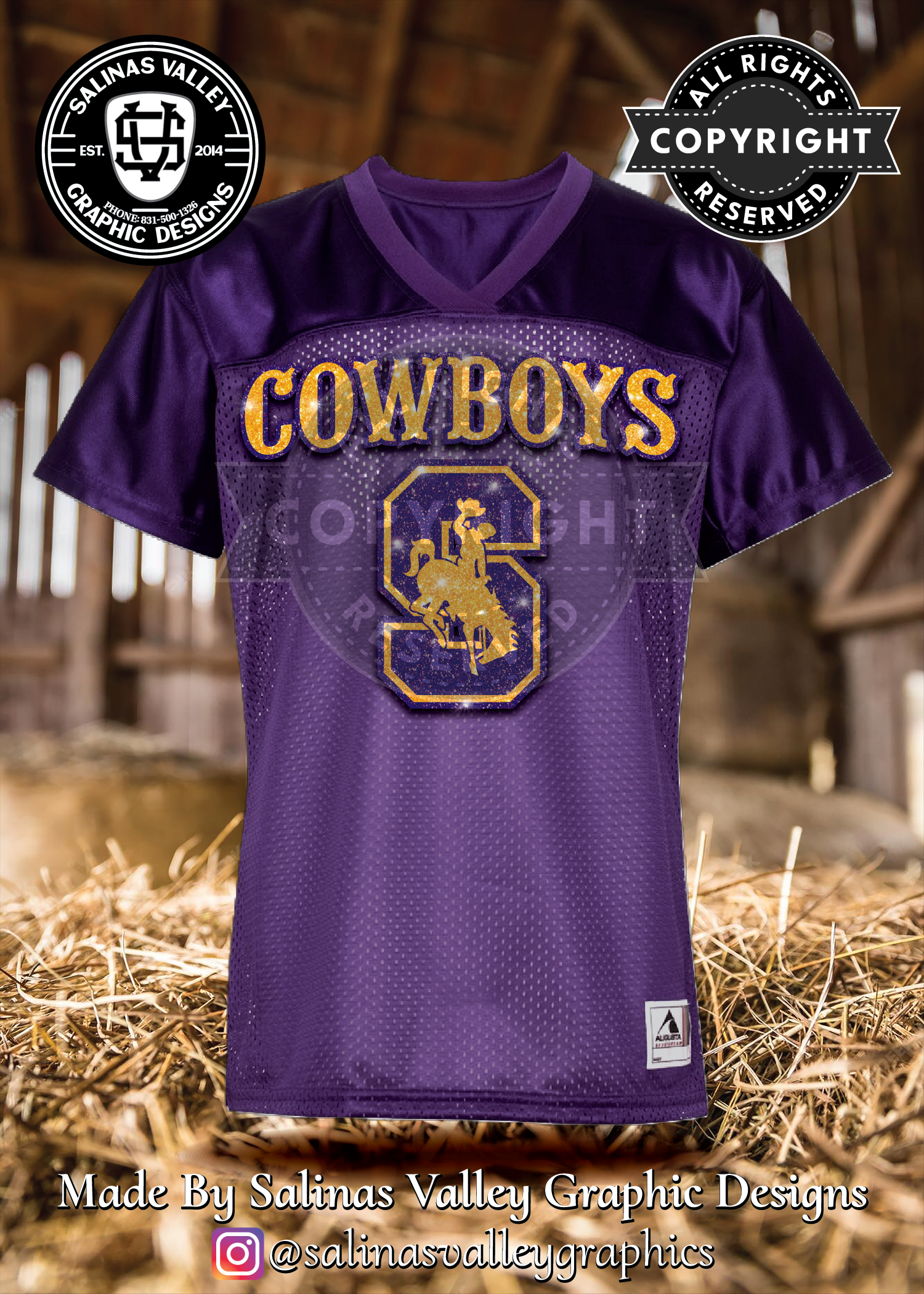 SHS Football Purple Jersey - Glitter