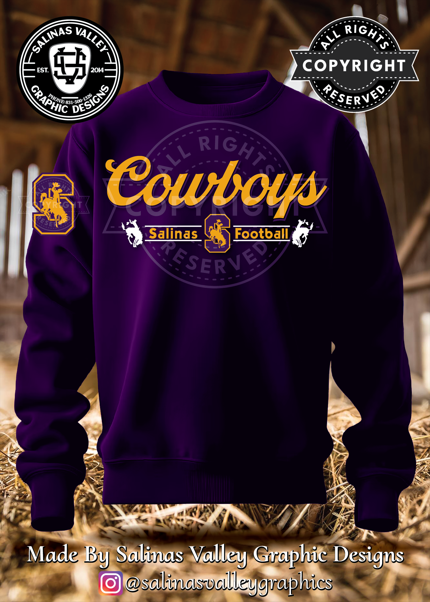 SHS Football Style 22 Purple - Glitter