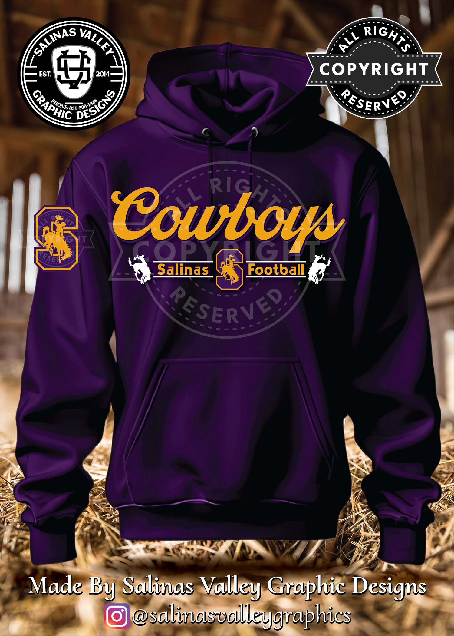 SHS Football Style 22 Purple - Glitter