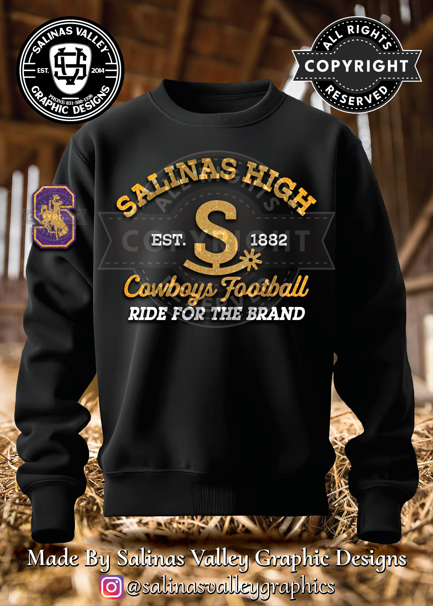 SHS Football Style 25 Black - Glitter