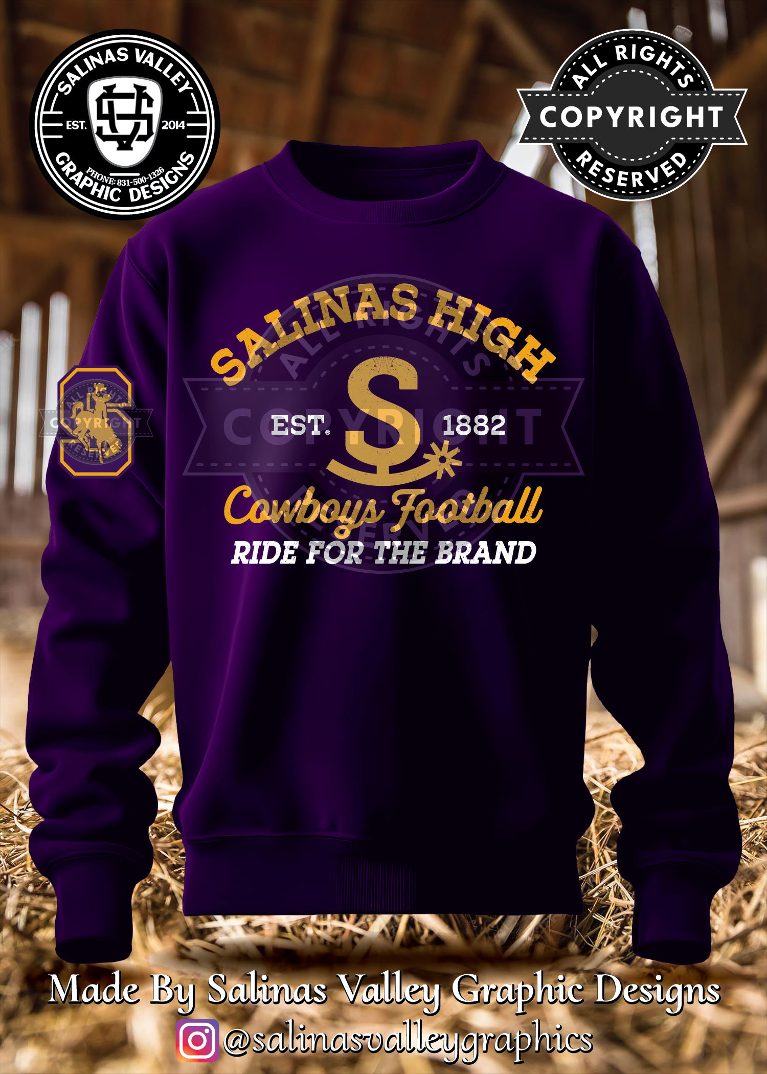 SHS Football Style 25 Purple - Glitter