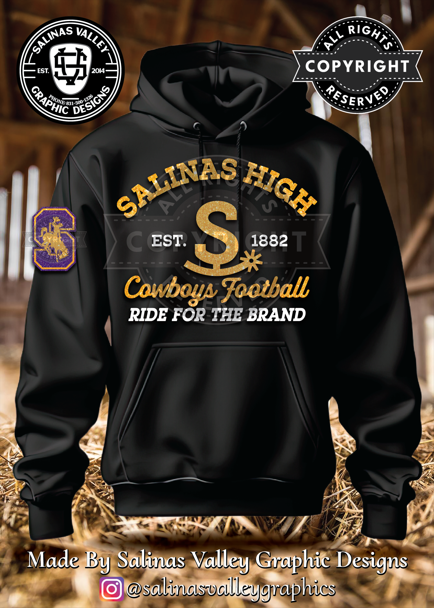 SHS Football Style 25 Black - Glitter