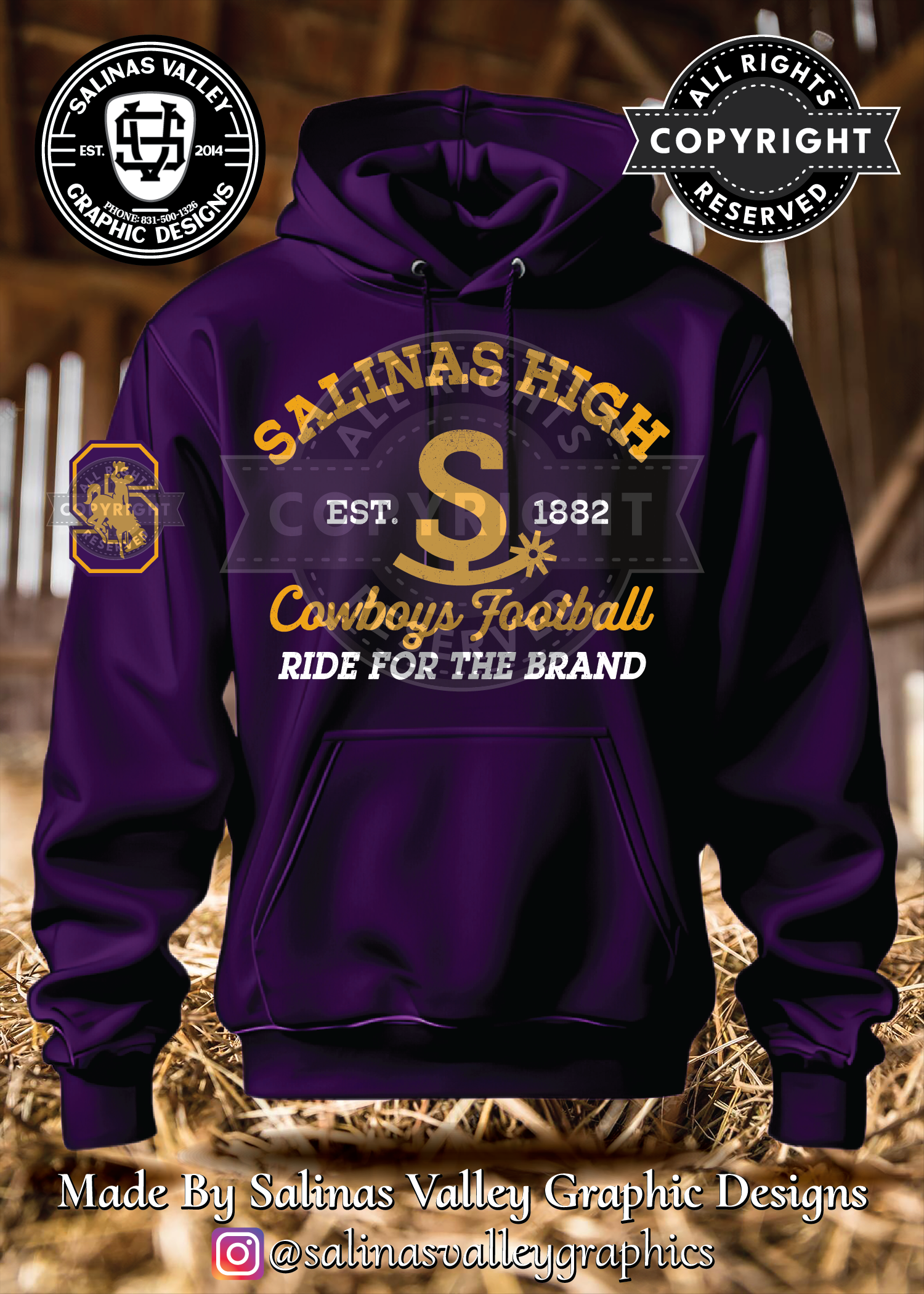 SHS Football Style 25 Purple - Glitter