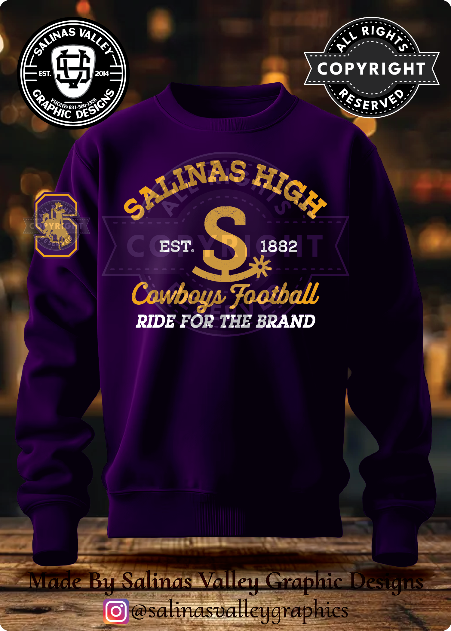 SHS Football Style 25 Purple