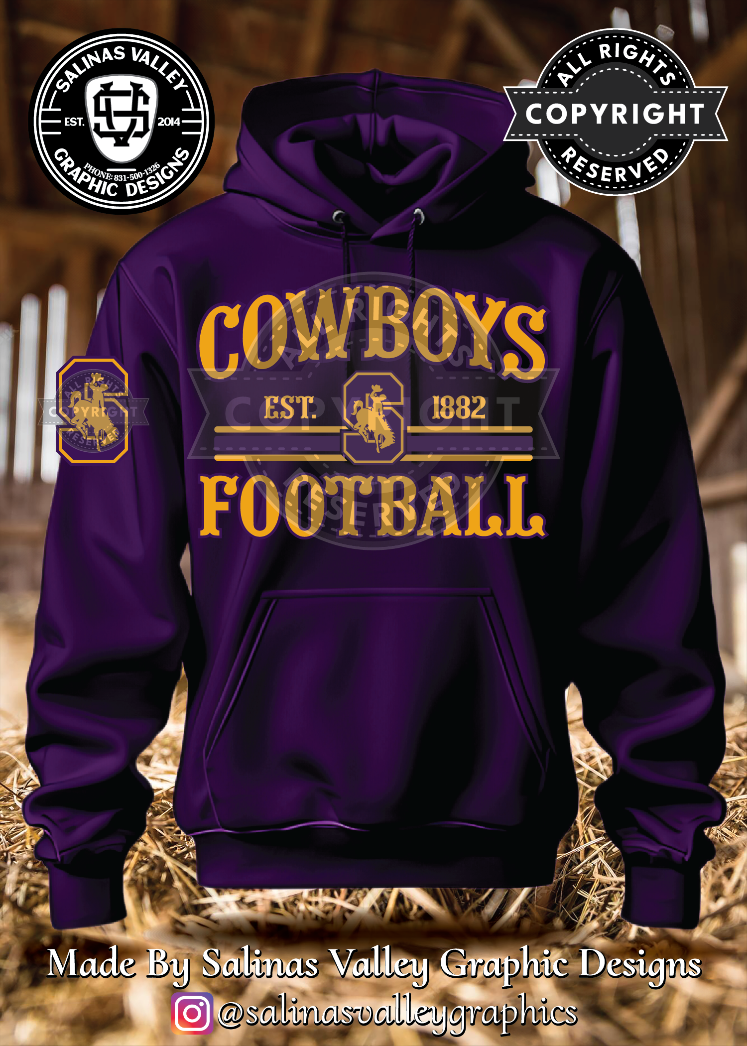 SHS Football Style 7 Purple - Glitter