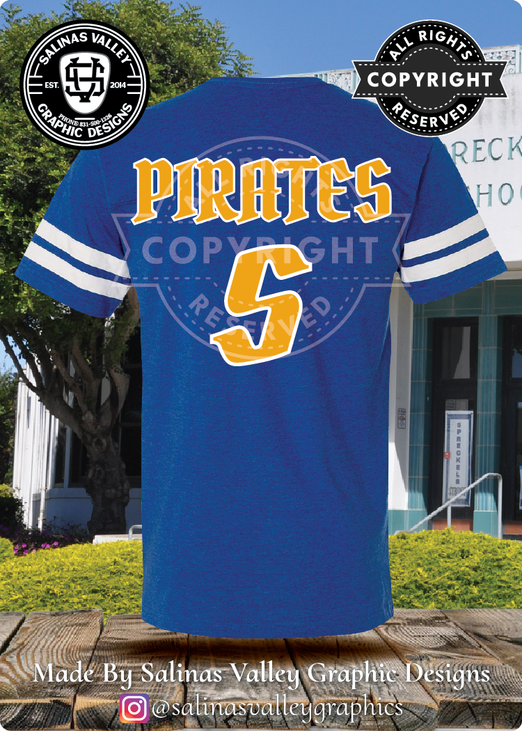 Spreckels Pirates 2 Royal Blue Tee - GLITTER
