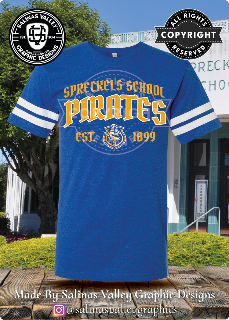 Spreckels Pirates 2 Royal Blue Tee - GLITTER